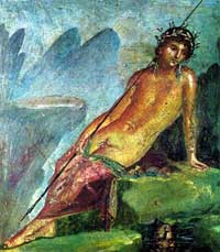 Нарцисс, Фреска из Помпей, 1-й век
